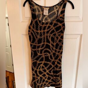 Michael Kors Elegant Chain Print Black Dress